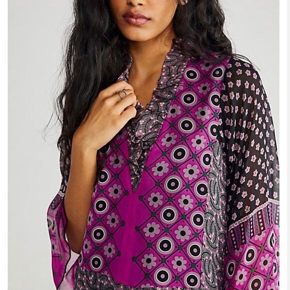 NWT Free People Anna  Sui floral lattice maxi dress size M 
MSRP $691 - Picture 5 of 14